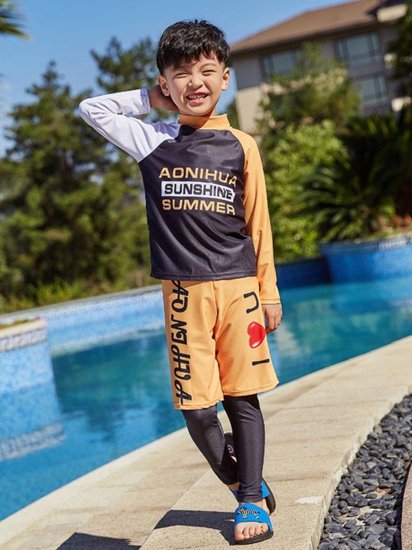AONIHUA Orange Little Boy Swimwear