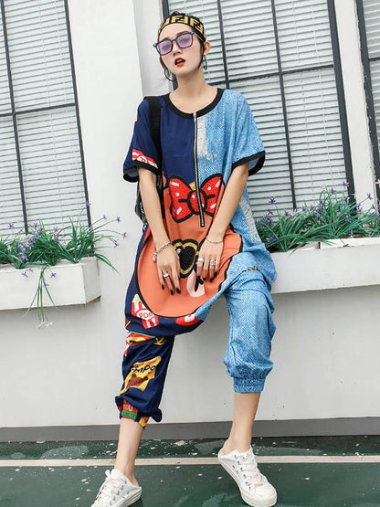 Street Casual Printed Jumpsuits