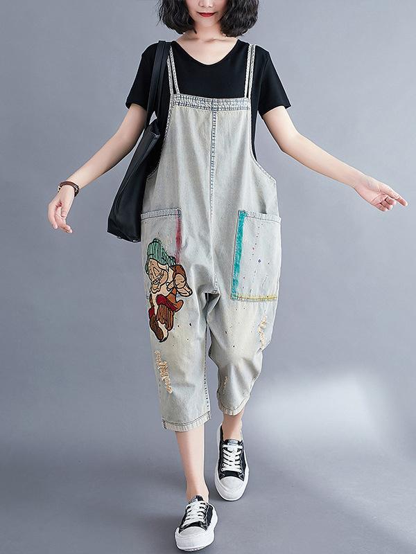Original Cartoon Print Harem Jumpsuits