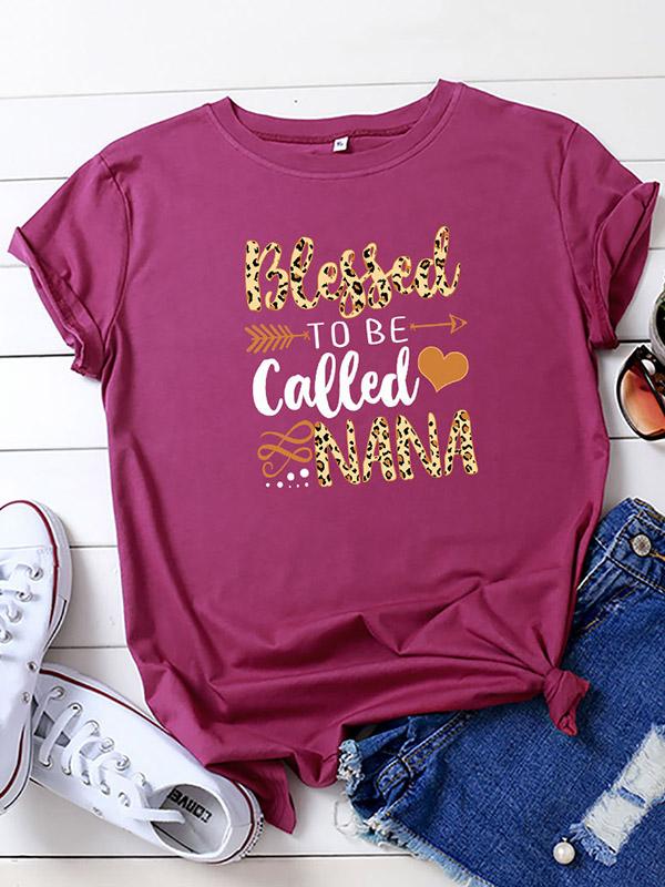 Casual Leopard Printed Letters Tees