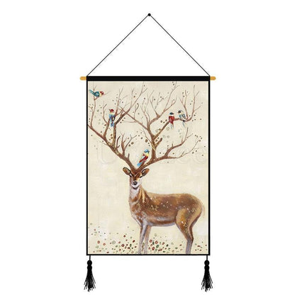 Modern Deer Printed Wall Hanging Decoration
