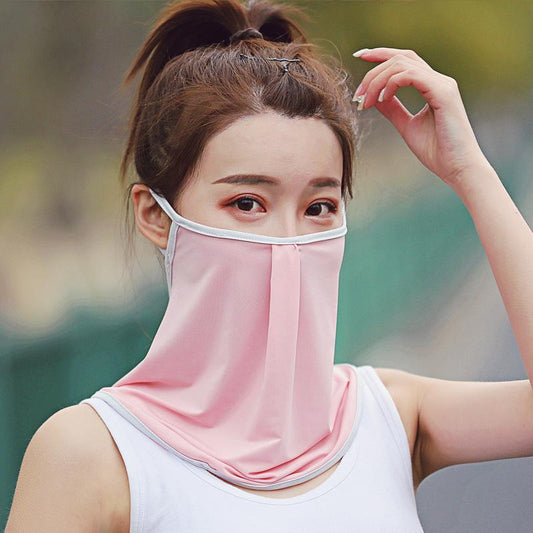 Solid Color Breathable Ice Silk Sunscreen Mask
