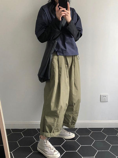 Loose Wide-leg Empire Solid Fashion Pants