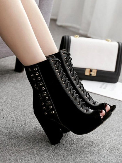 Fashion Peep-toe Cross Strap Heels Shoes