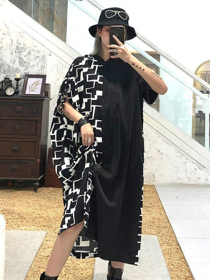 Chiffon Oversize Lapel Split-joint Dress