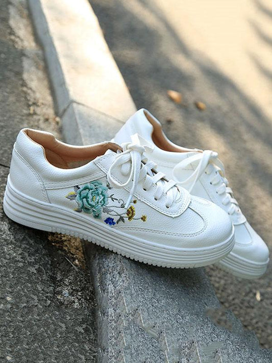 Embroidered Floral Sneaker Shoes