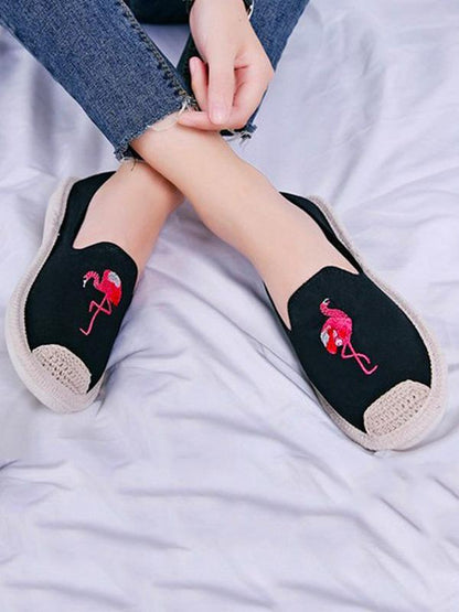 Embroidered Canvas Fisherman Flats