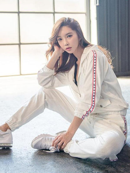 Letter Printed Zipper Sports Hoodies