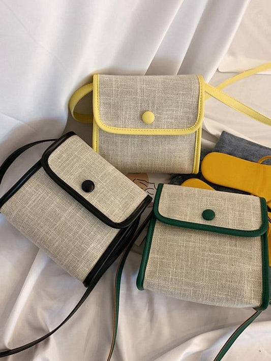 Linen Square One-shoulder Bag