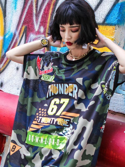 Camouflage Printed T-Shirt Dress