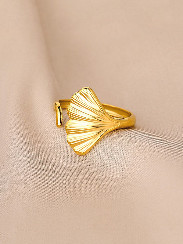 Original Simple Casual Solid Color Leaf Shape Ring