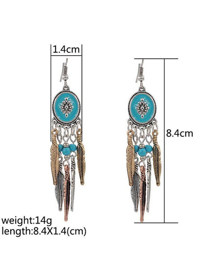 Turquoise Tassels Earrings Accessories