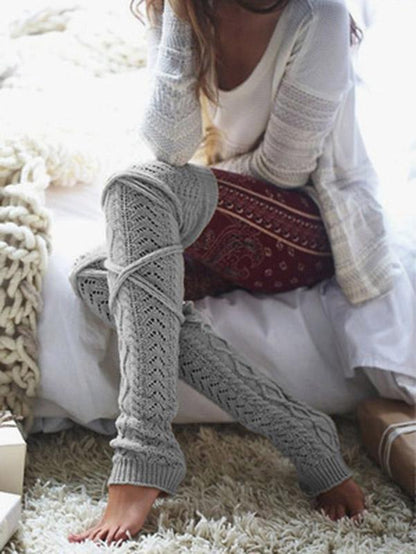 Solid Color Over Knee-high Bandage Stocking