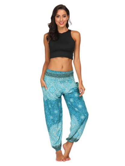Fashion 4 Colors Elastic Waist Wide Leg Casual Pants