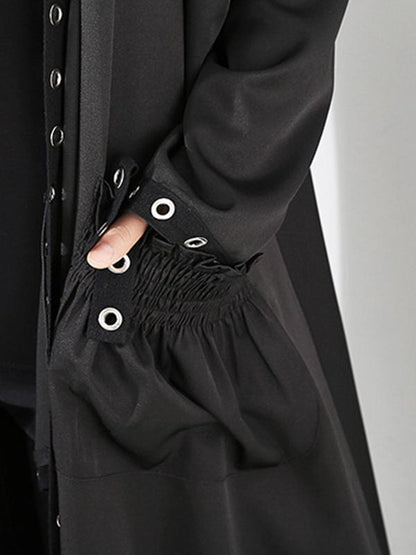 Casual Metal Split-joint Cropped Wind Coat