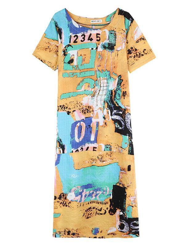 Original Printed Round-Neck Dress