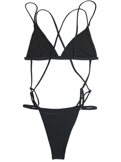 Triangle Plain Bikinis Swimwear