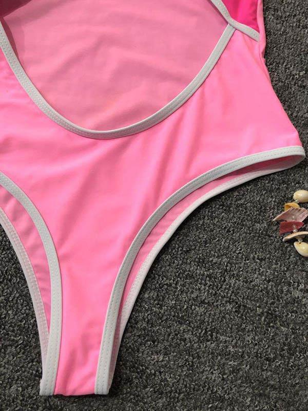 Split-Joint Hollow One-Piece Swimwear