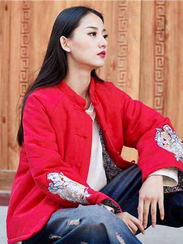 ORIGINAL VINTAGE RAMIE EMBROIDERED COTTON-PADDED CLOTHES