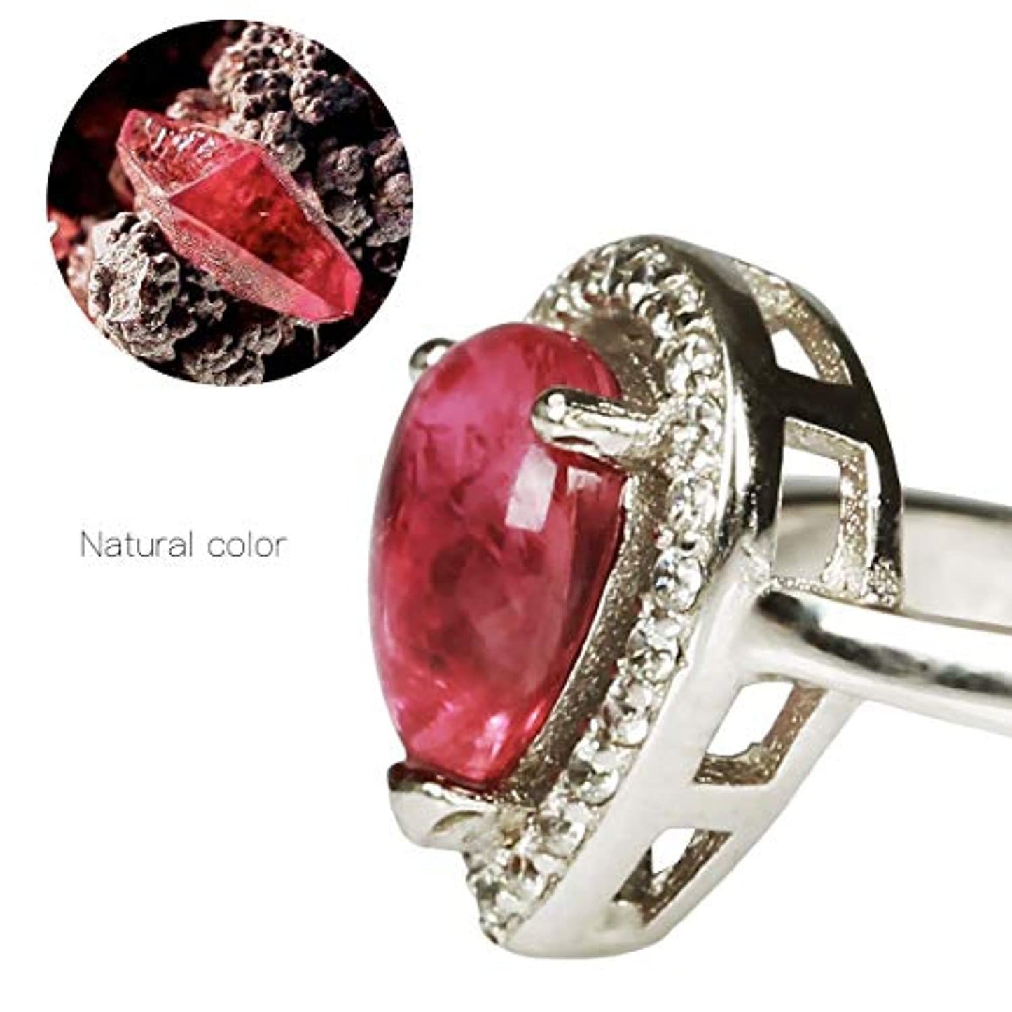 Sterling Silver Rings for Women Natural Gemstone Ruby Handmade Solitaire Adjustable Ring