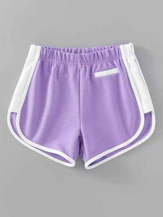 Two Tone Contrast Trim Sport Shorts