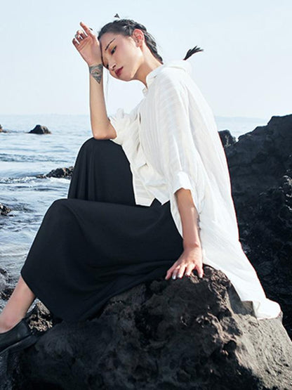 Loose Cropped BF Long Shirt