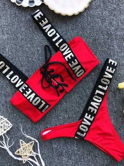 Lace-up Bikinis Swimwear