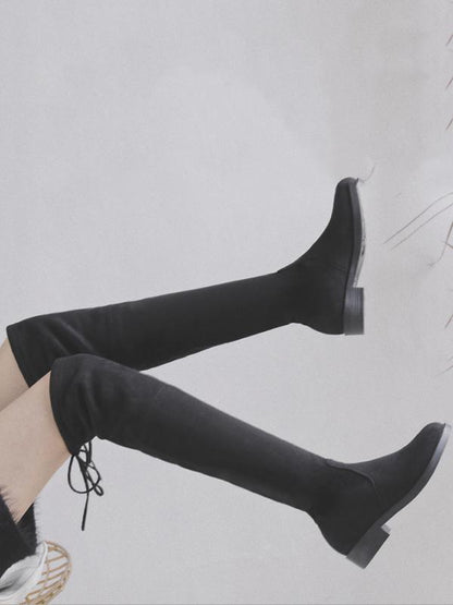 Black Bandage Over the Knee Boots