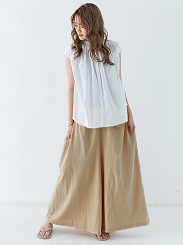 Casual 11 Colors  Solid Column Wide Leg Capri-Pants