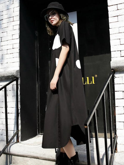 Elegant Polka-dot Printed Long Dress