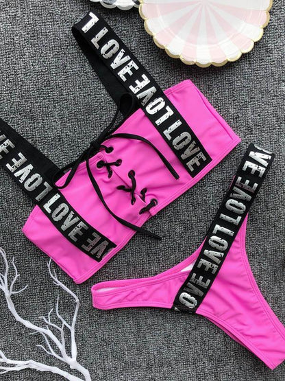 Lace-up Bikinis Swimwear