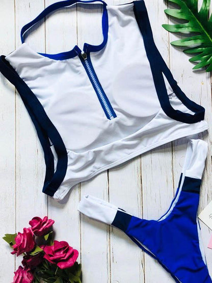 Sexy Zipper Colorful Bikinis Swimwear