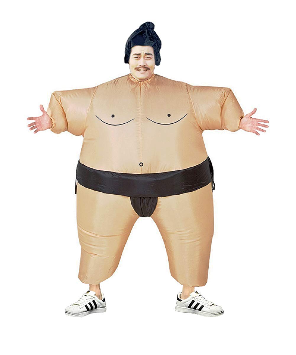 Sumo Wrestling Fat Suit Blow Up Fancy Dress Funny Inflatable Costume