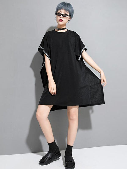 Loose Cropped Batwing Mini Dress