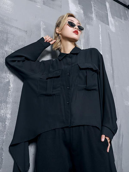 Loose Plus Size Cropped A-line Shirt Top