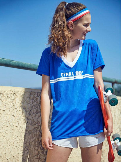 V-neck Hollow Sports Tees