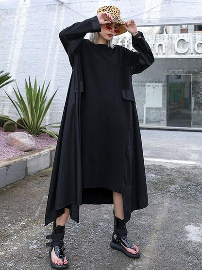 Loose A-line Cropped Long Dress