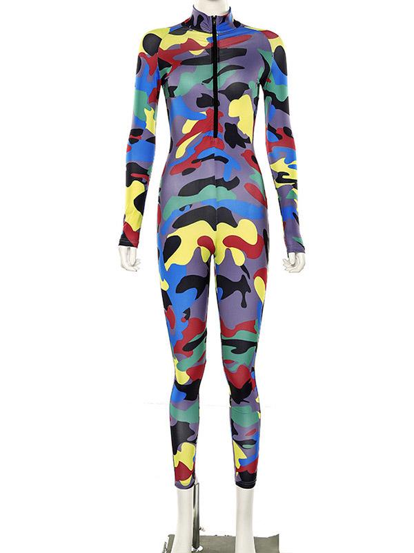 Empire Camouflage Zipper Jumpsuits