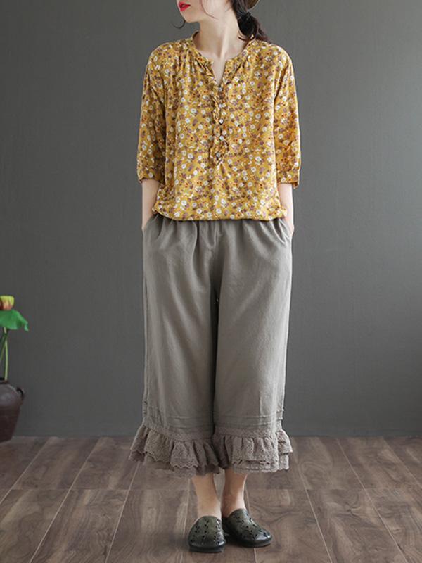 Artistic Retro Floral T-Shirts Tops