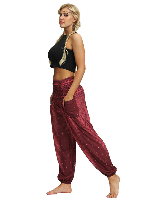 Bohemia Loose Printed Elastics Knickerbockers& Yoga Pants