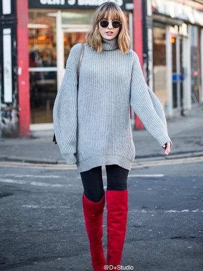 Round Neck Loose Knitting Sweater