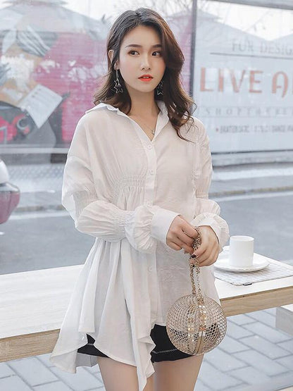 Elegant Irregular Puff Sleeve Shirt