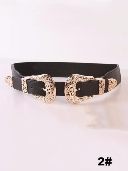 Vintage Sliver Buckle Double Belt Accessories