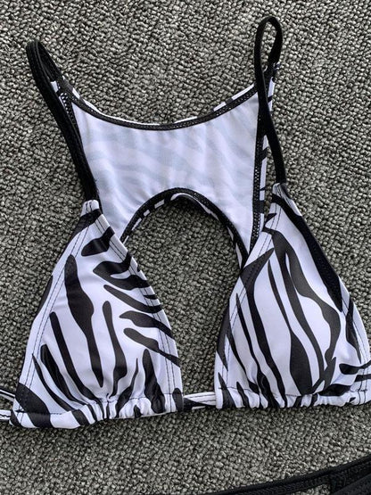 Split-Joint Triangle Split Bikini Swimsuit