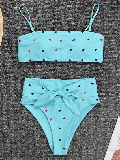 Bandeau Knot Bottom Bikini Swimsuit