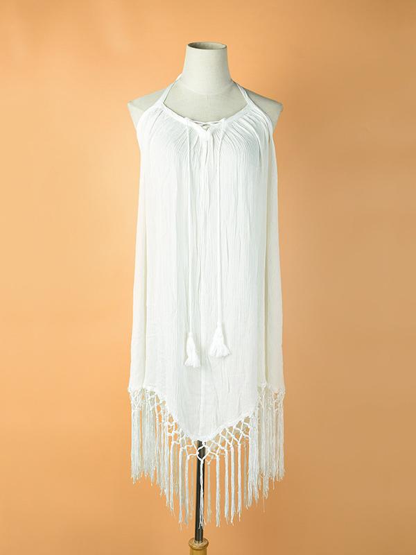 Sexy Backless Tasseled Dresses Overall