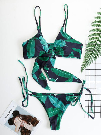 Lace-up Knot Bikini Swimsuit