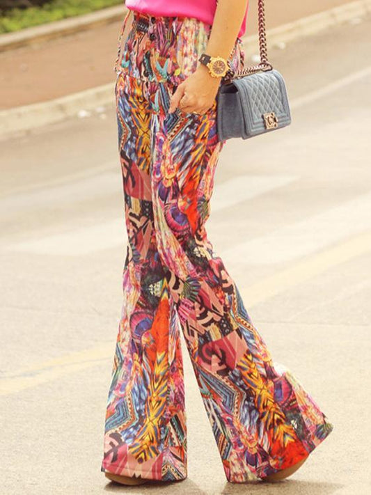 Fashion Floral Bell-bottoms Casual Pants
