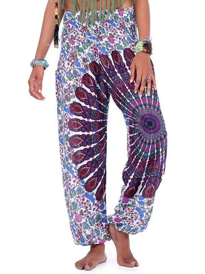 Fashion 2 Colors Elastic Waist Wide Leg Casual Pants