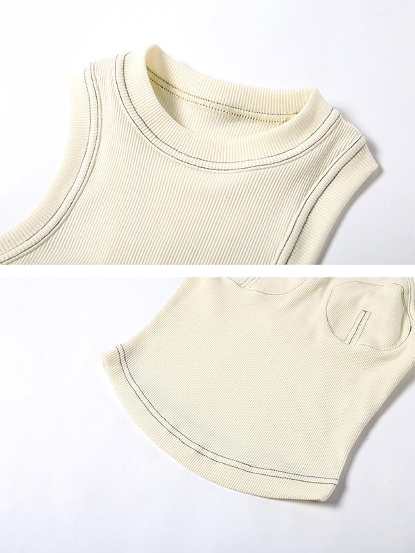 Solid Sleeveless Round-Neck Tank